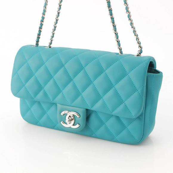 Chanel Matelasse Shoulder Hardware Chain Coco Bag Rain Green SV A93154 - Picture 1 of 10
